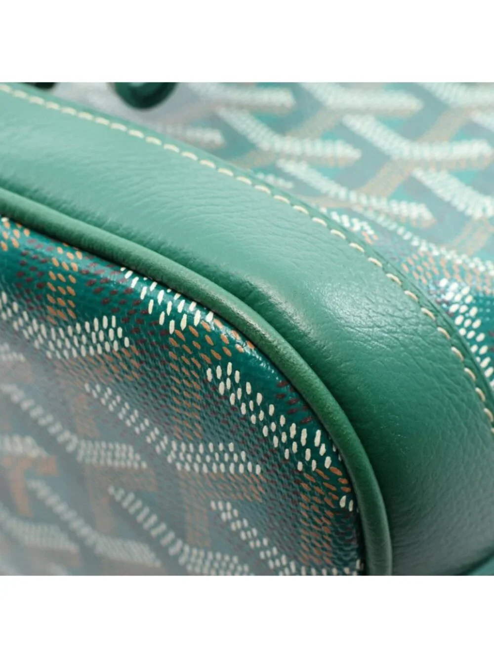 Goyard Petit Flo Mini Bag 2-Way Green White Brown Leather